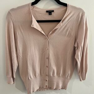 Ann Taylor Blush Pink Button Down Cardigan
